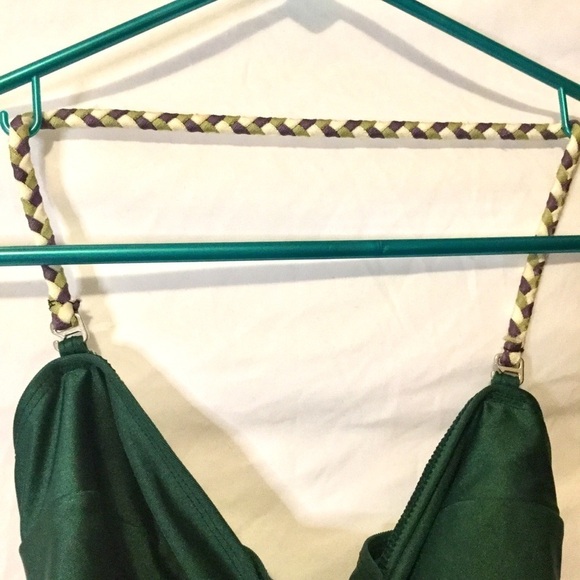 ABAETE PINUP BATHING SUIT ONE PIECE VINTAGE STYLE Y2K SWIMSUIT GREEN BODYSUIT - Picture 11 of 11
